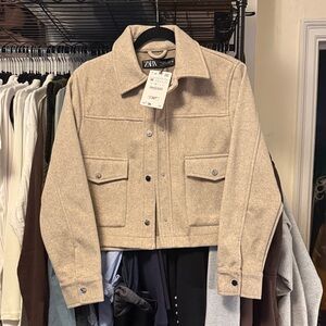 Zara Light Brown Cropped Jacket
